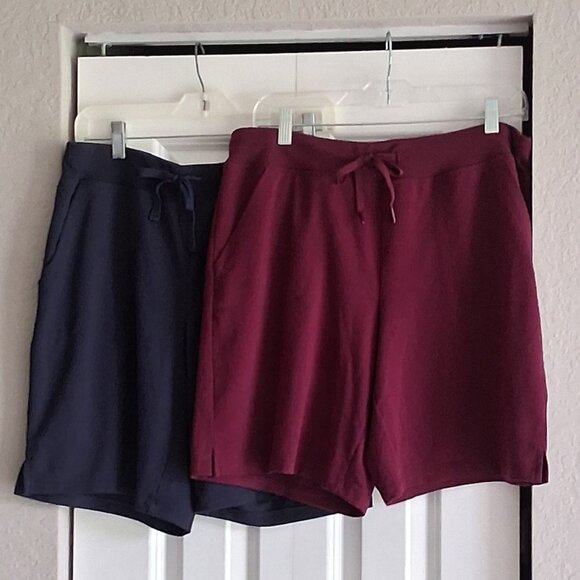 2 Pairs of Athletic Works Cotton/Poly Blend Workout Shorts Women's Size 12/14 - Picture 1 of 16